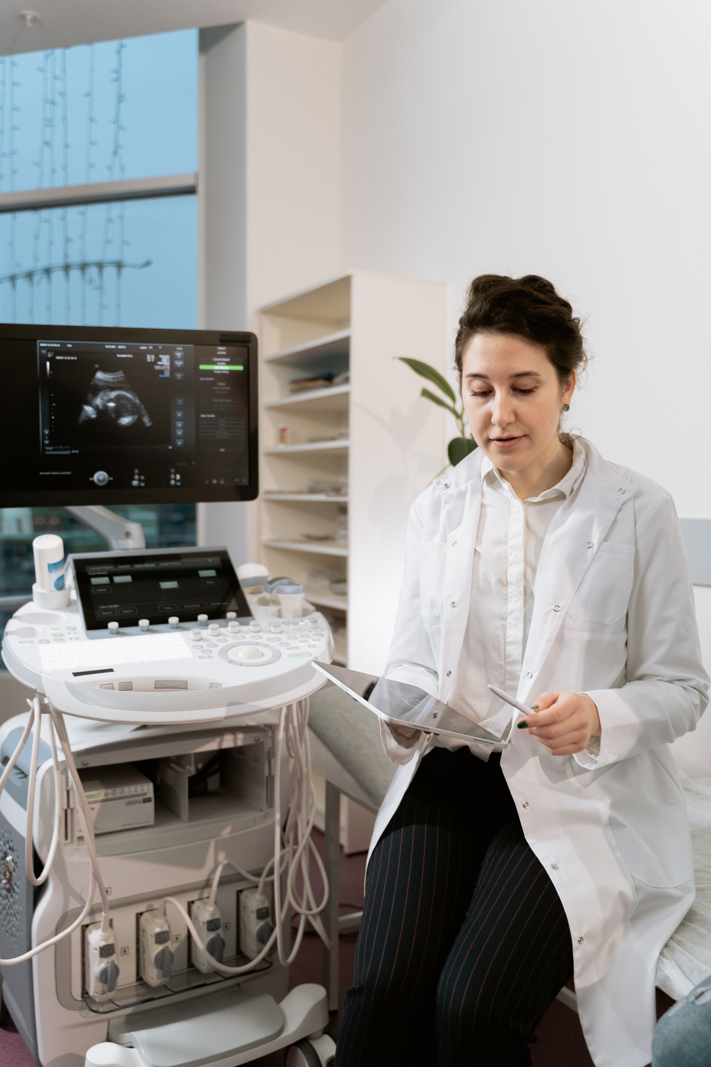 Physician reviewing lab results